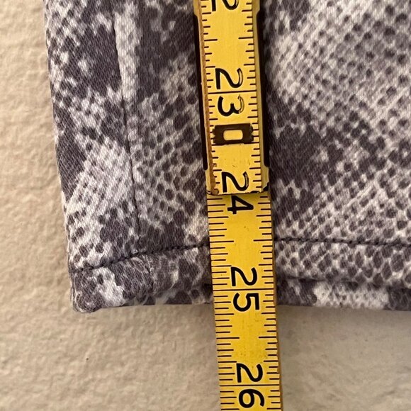 Gray & White Snake Print Women Leggings Pull-on 3X Cotton Blend Stretch - Picture 11 of 12